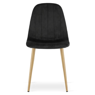 Set di 2 sedie Padva in velluto nero con gambe effetto rovere