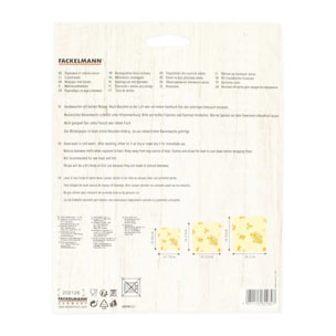 Set de 3 emballages en cire d'abeille Nature