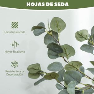 Planta Artificial Decorativa Grande 120 cm Eucalipto Artificial Árbol Sintético de Interior con 230 Hojas Decoración para Hogar Oficina Balcón Dormitorio Verde