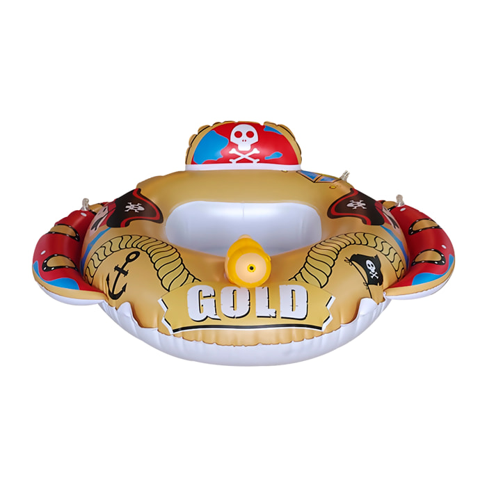 DAM Flotador infantil con pistola de agua. Orificios para piernas. 76x70cm. 76x76x70 Cm. Color: Amarillo