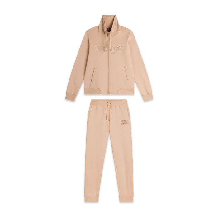 Tuta sportiva Donna con Zip e Collo alto decorata da borchie