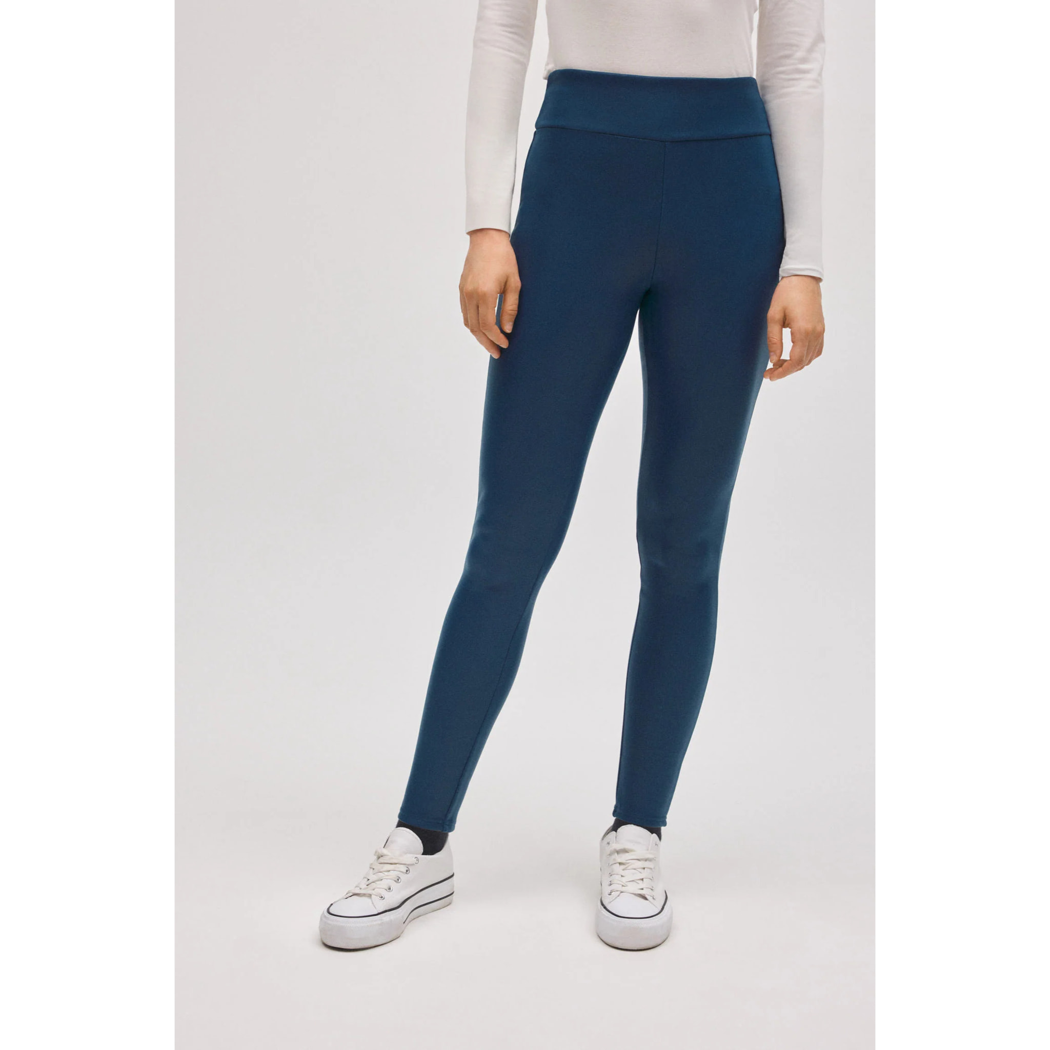 Leggings termici effetto pelle blu