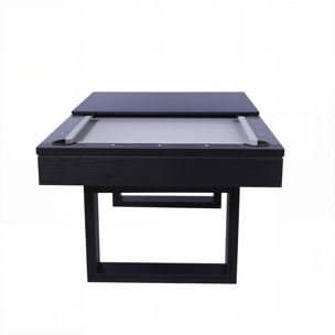 Table multi-jeux 3 en 1 billard et ping-pong en bois noir ARIES