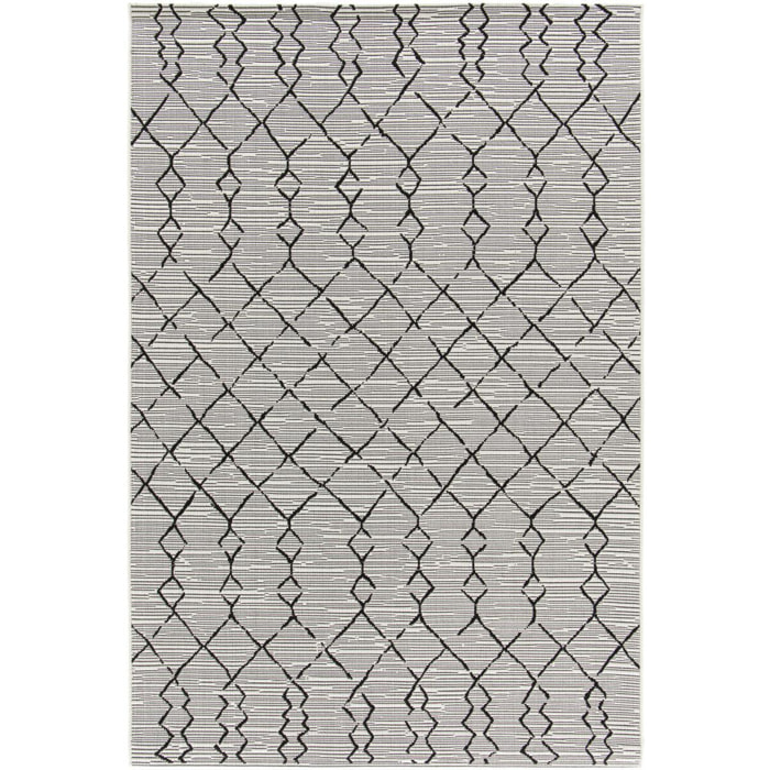 Tapi fin ISNOU motif berbère gris et noir