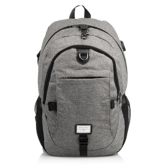 Mochila gris con cargador