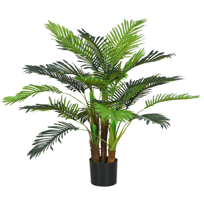 Palmier artificiel H.1 m arbre artificiel tronc branches lichen feuilles grand réalisme pot inclus