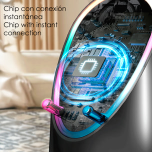 Altavoz H48 con tecnología de inducción inteligente que amplifica el sonido al colocar el móvil encima. Con Bluetooth y luces LED multicolor.