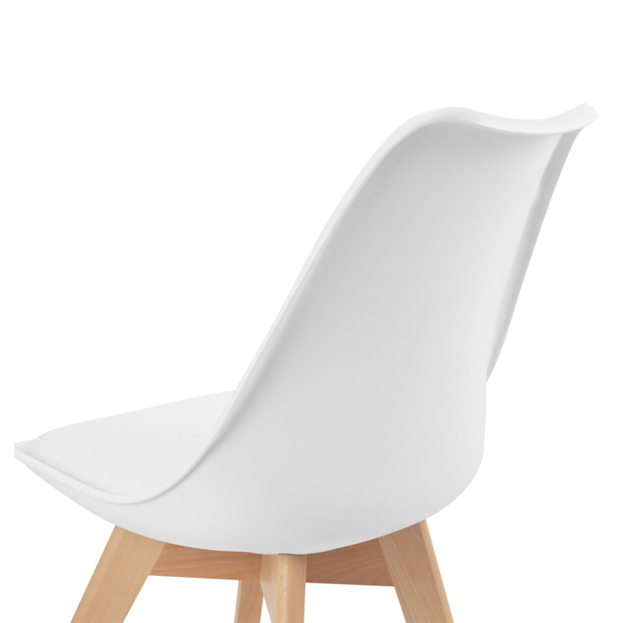 Chaises Nordia blanche pieds bois - lot de 6