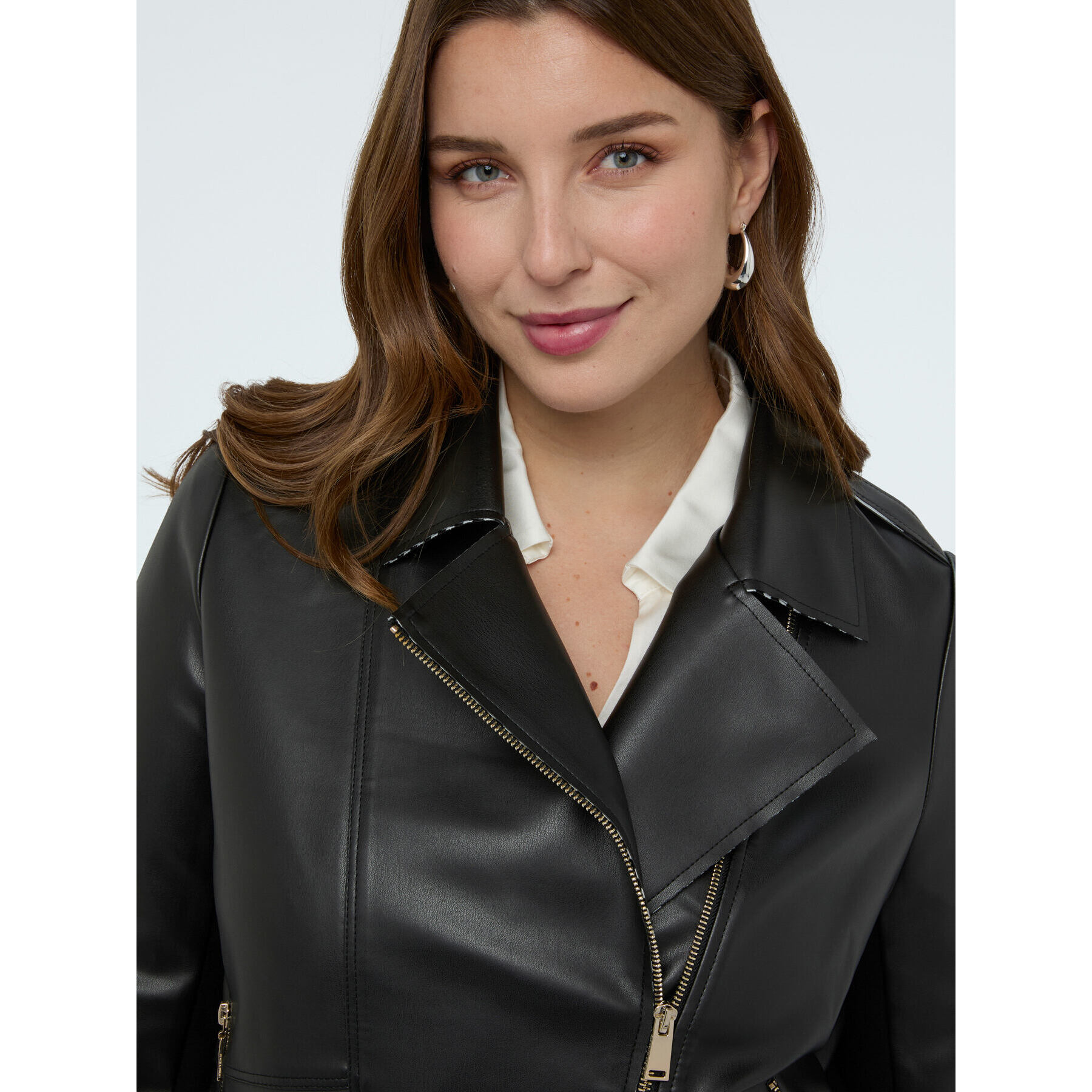 Fiorella Rubino - Chaqueta biker con detalles a rayas - Negro
