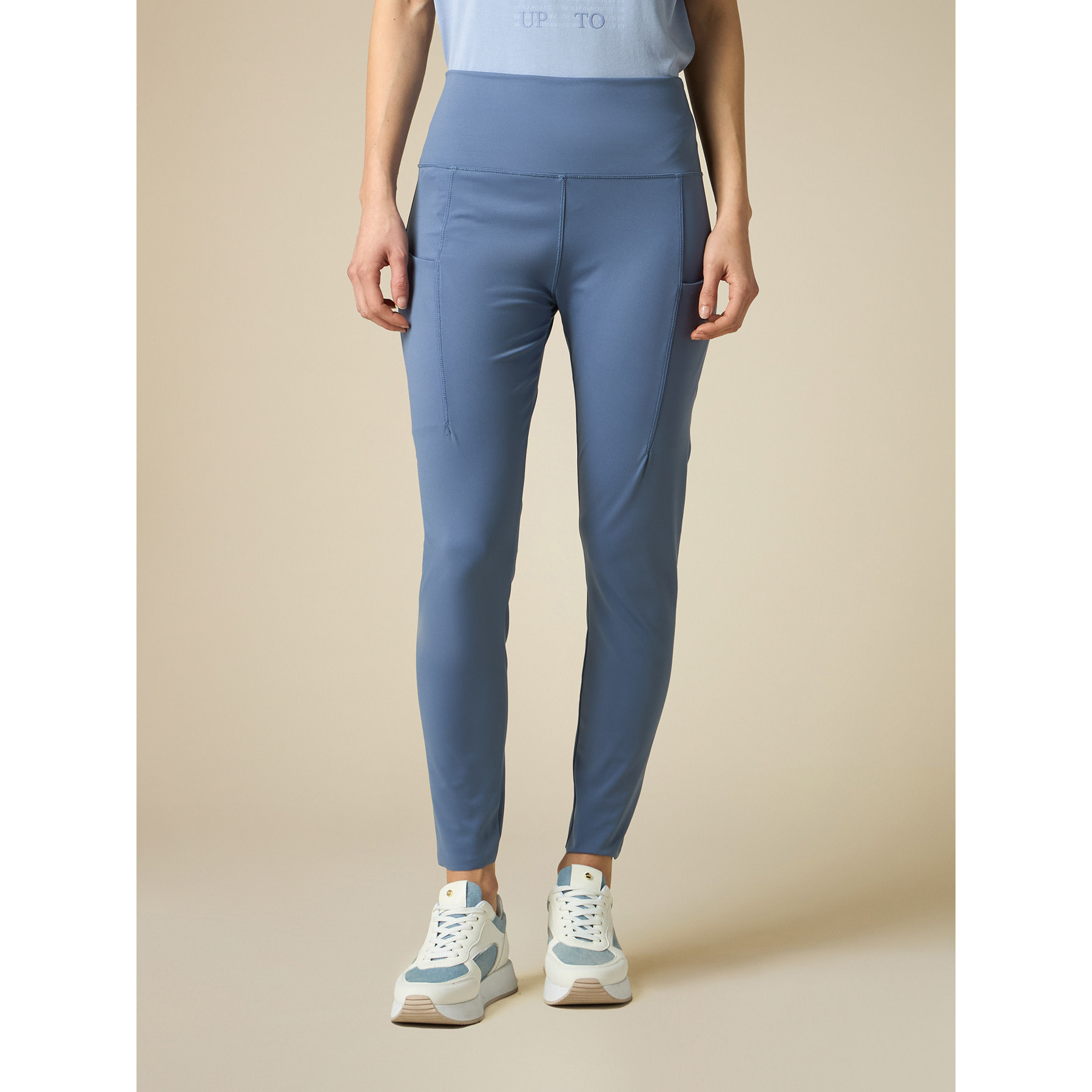 Oltre - Leggings in tessuto tecnico - Blu