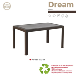 Mesa de jardín dream 140 wengue