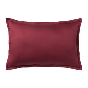 Taie d'oreiller unie en satin de coton, TEO, Rouge Cinabre