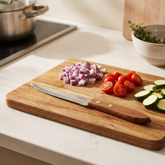 Petit couteau de cuisine avec manche en bois 21 cm Nirosta
