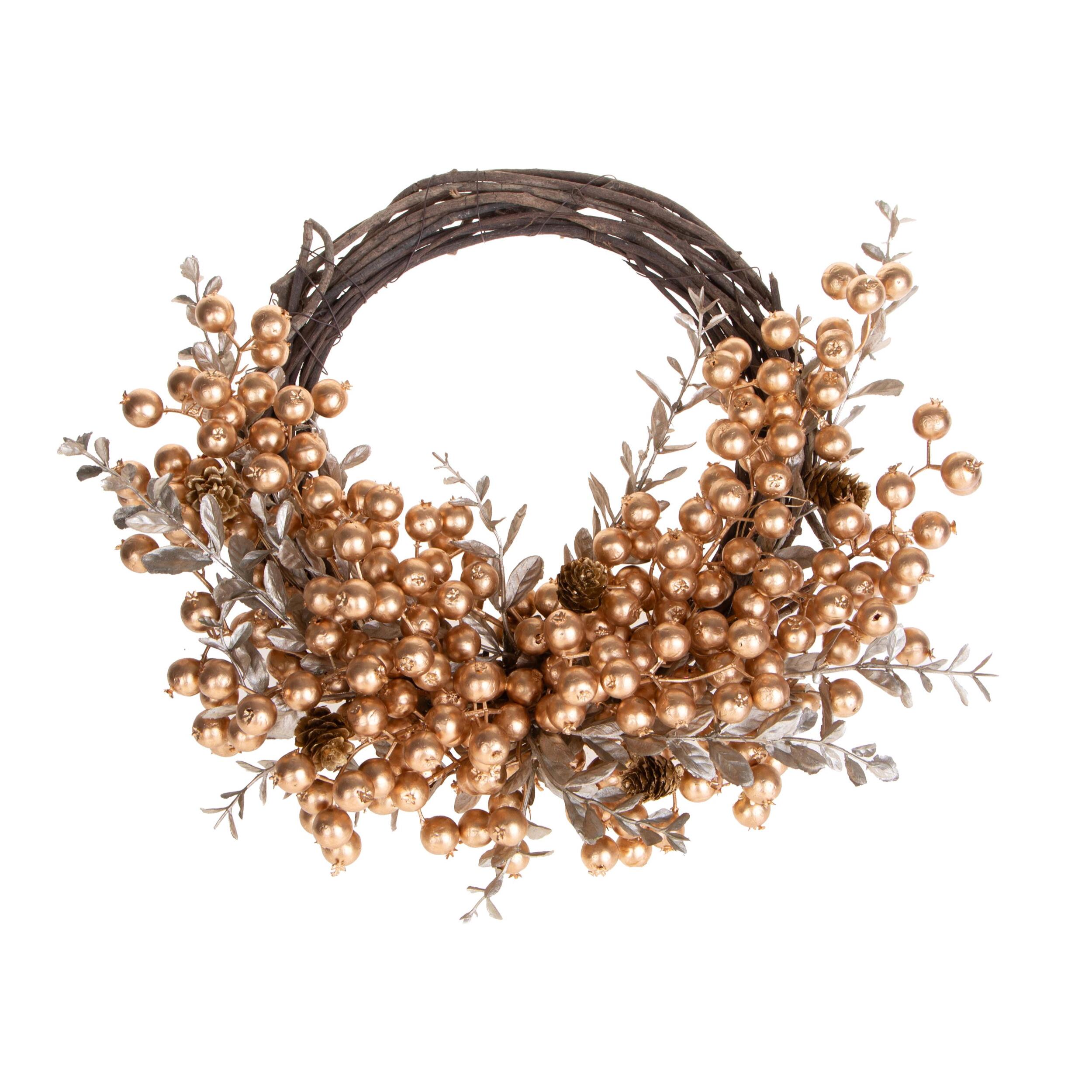Corona bacche e foglie - Pezzi 1 - ORO - Bianchi Dino SpA