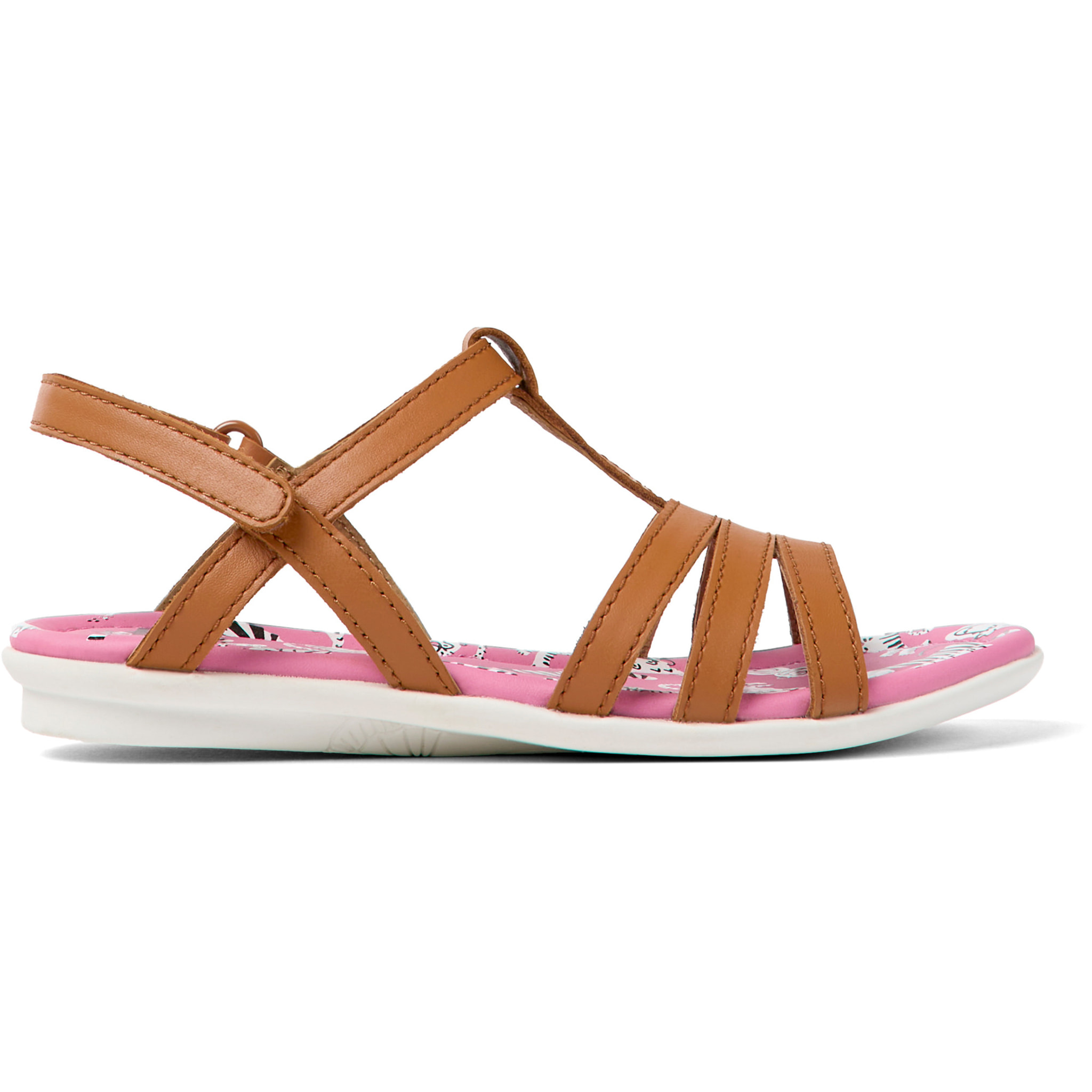 Sandalias - CAMPER Right - Marron - Cuero liso