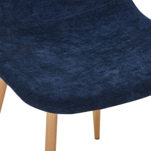 Chaise décor bois et tissu (lot de 2) VERA
