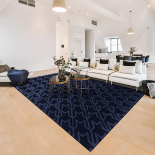 Tapis salon et chambre fait à la main en laine motif géométrique TAIL