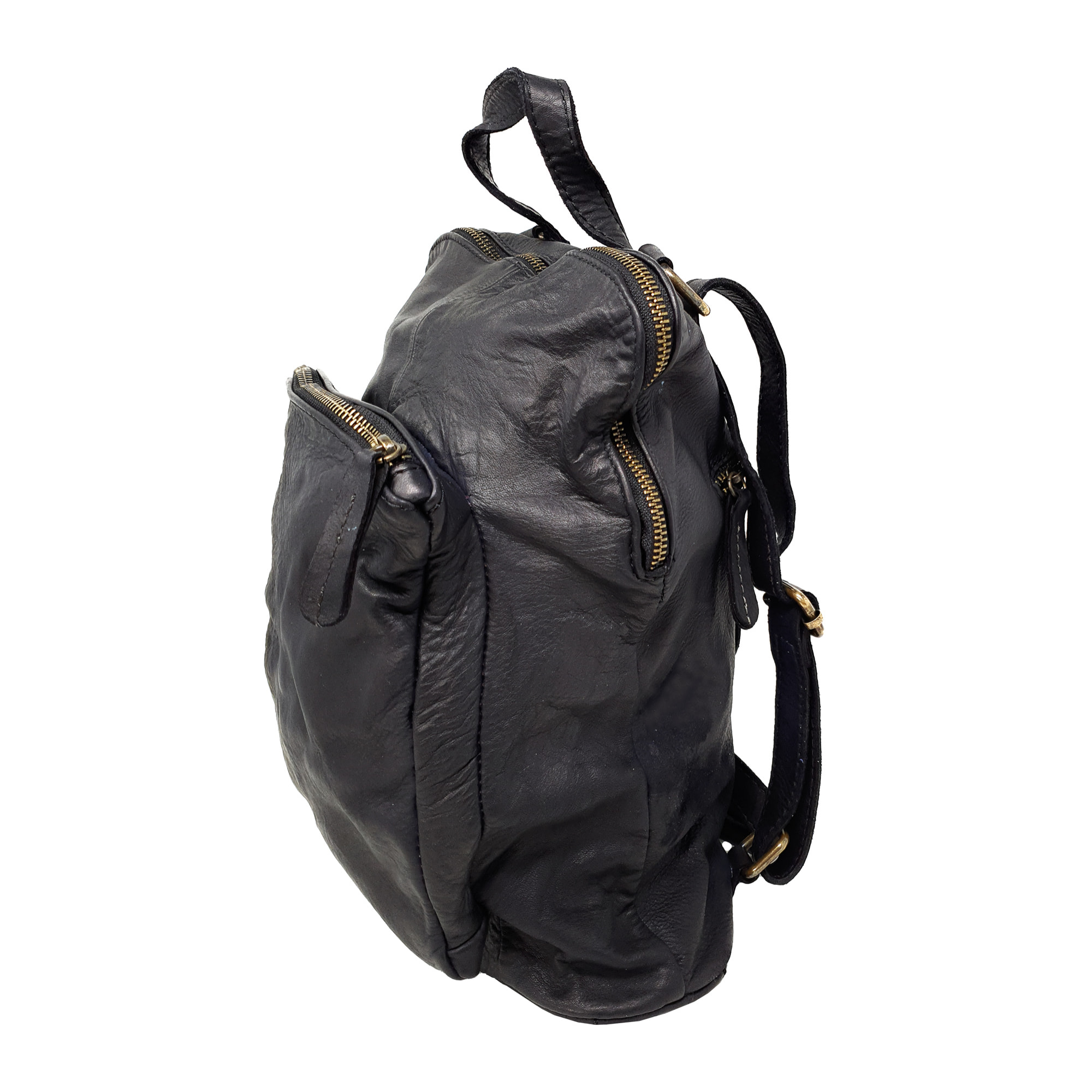 Chicca Borse Borsa Zaino Donna in Pelle Nero