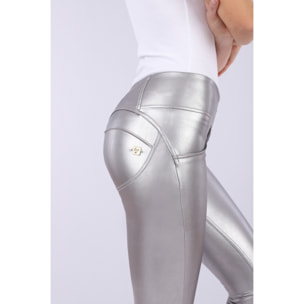 Pantaloni donna WR.UP® skinny in similpelle metallizata opaca