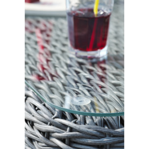 BAHAMAS - Salon de jardin 7 places en résine tresséee