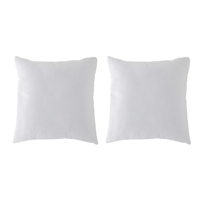 Lote de 2 fundas de cojín jacquard TEVERE-B 50x50 cm Blanco