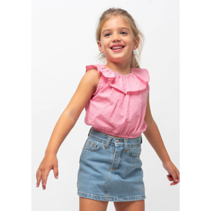 Top de Niña Volante Rosa