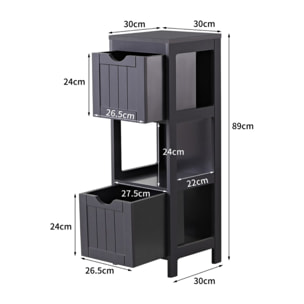 Mobile colonna bagno grigio 30x30x89 - Ella