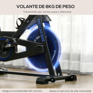Bicicleta Estática con Resistencia Regulable Bici Estática Bicicleta de Fitness con Volante de Inercia 8 kg Pantalla LCD Manillar y Asiento Ajustable para Casa Gimnasio Azul