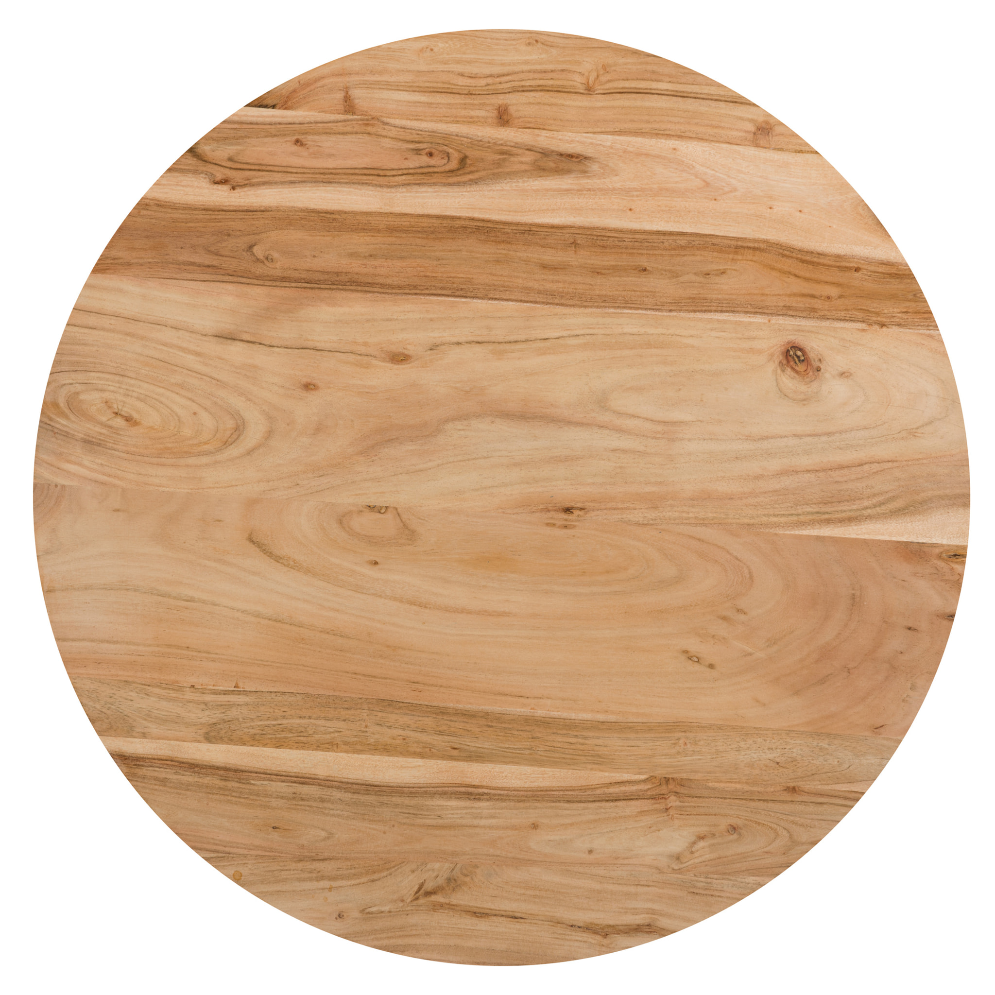 Table ronde 2 personnes en acacia et pieds en métal  D80 cm - Modasa