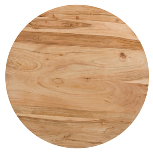 Table ronde 2 personnes en acacia et pieds en métal  D80 cm - Modasa