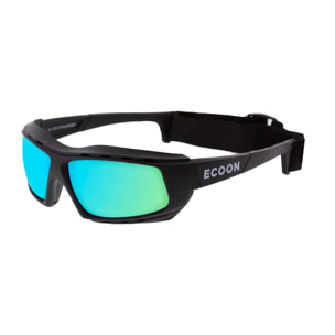 Gafas de sol de montaña ECOON modelo EIGER en color Negro mate con lente revo azul