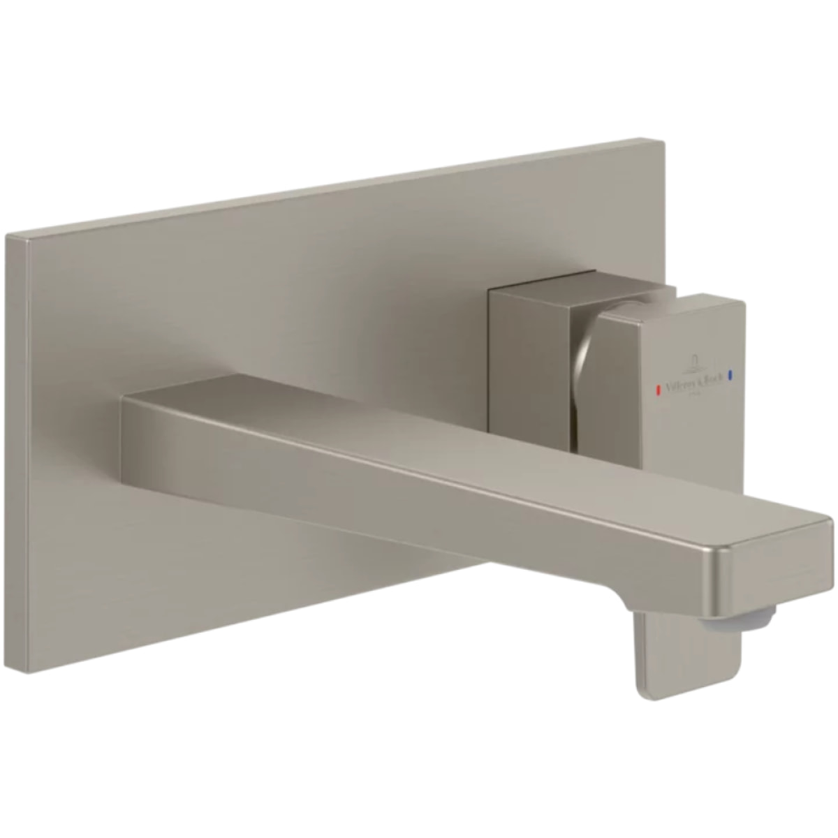 Mitigeur lavabo mural Architectura Square avec vidage Push Open Brushed Nickel Matt