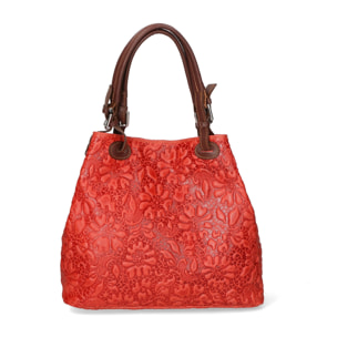 Borsa a mano da donna - Modello Elenia - Vera pelle - 33.0 x 29.0 x 16.0 cm