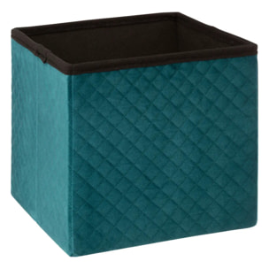 Pouf pliable 31x31 cm Velours Bleu Mix N' Modul