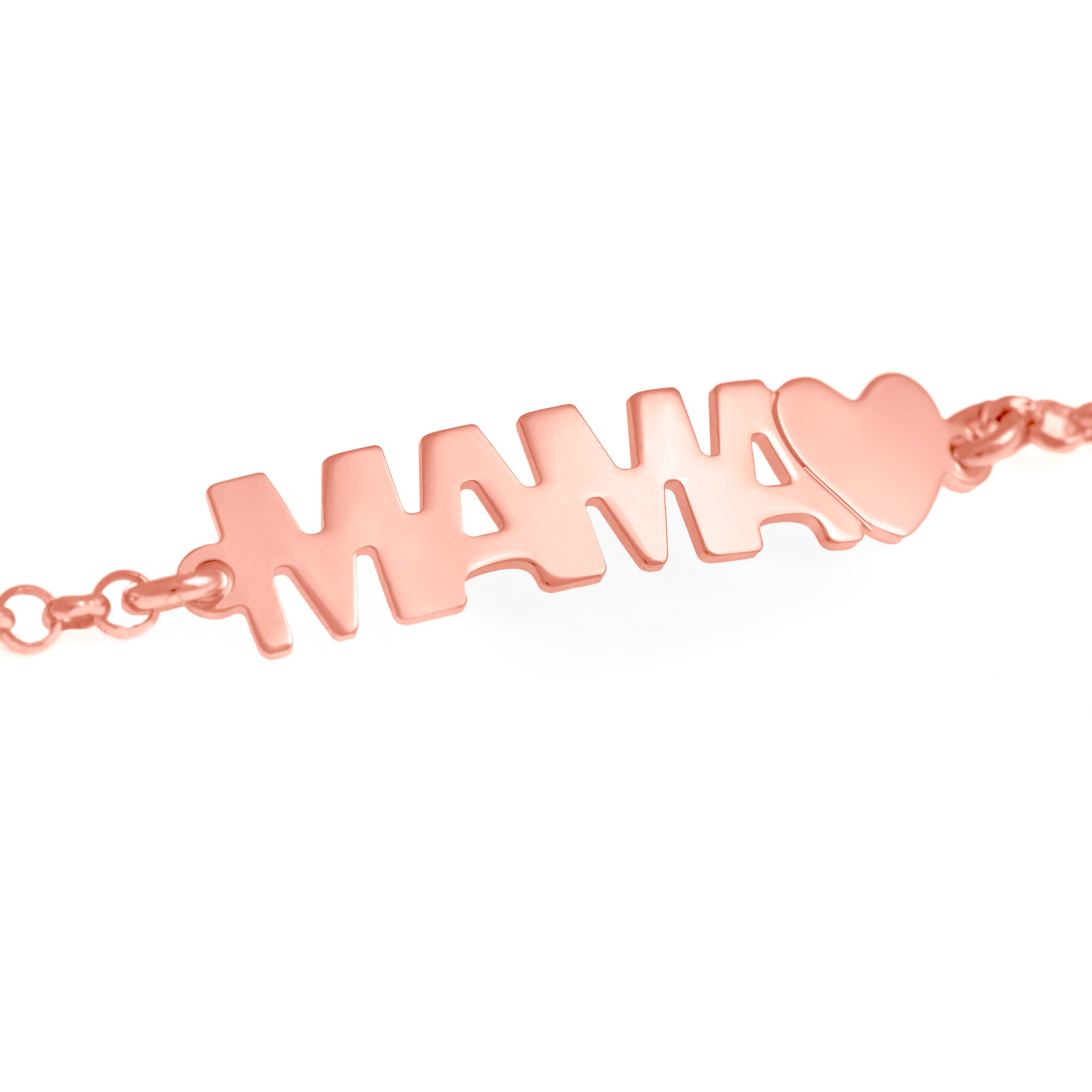 Pulsera de Plata de Ley 925 con inserción de colgante MAMA+CORAZON