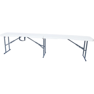 Banc pliant en métal "Foldy" - 183 x 29 x 42 cm - Blanc