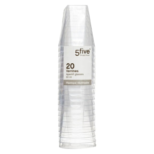 20 verrines facettes plastique