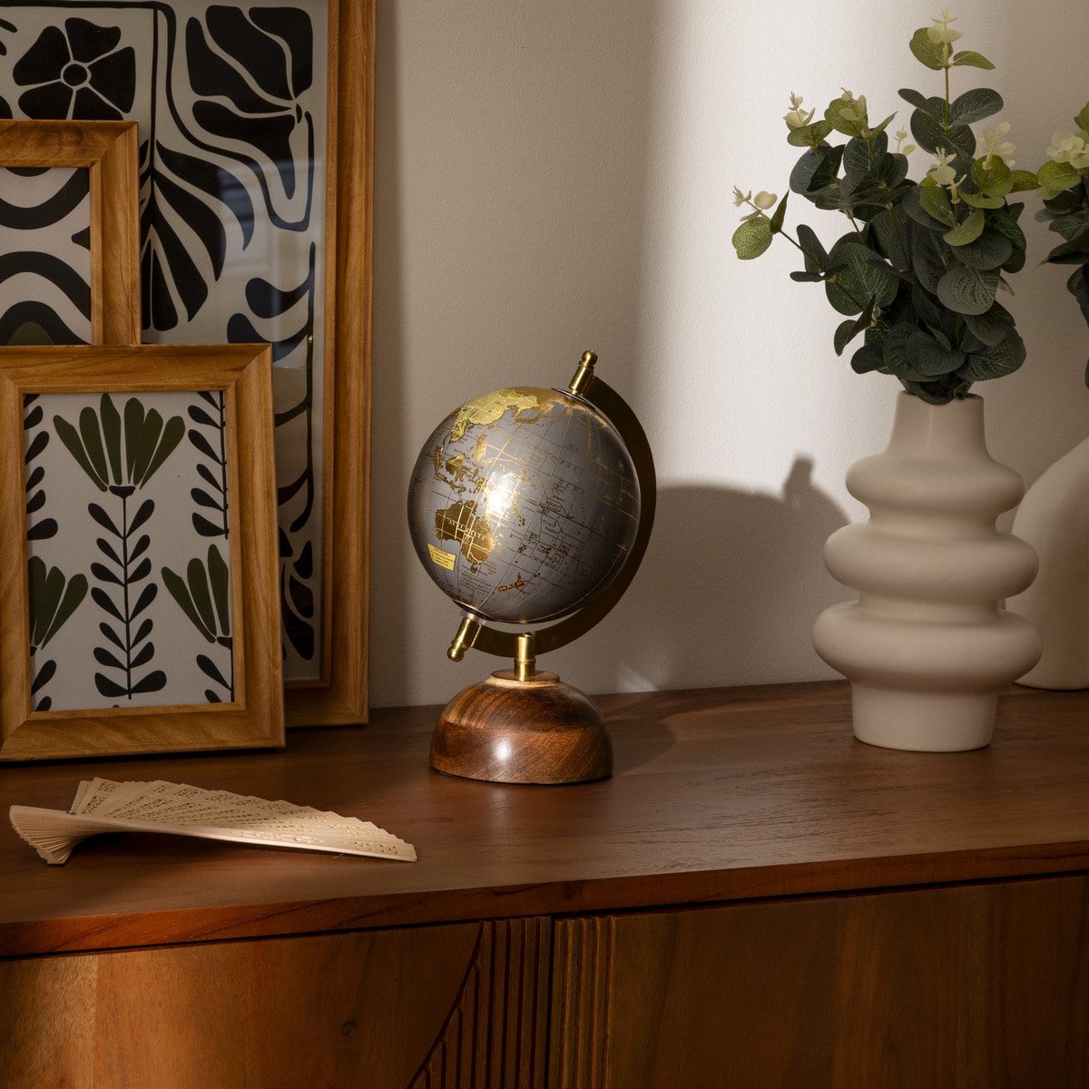 Globe déco Afonso H.24cm pied manguier