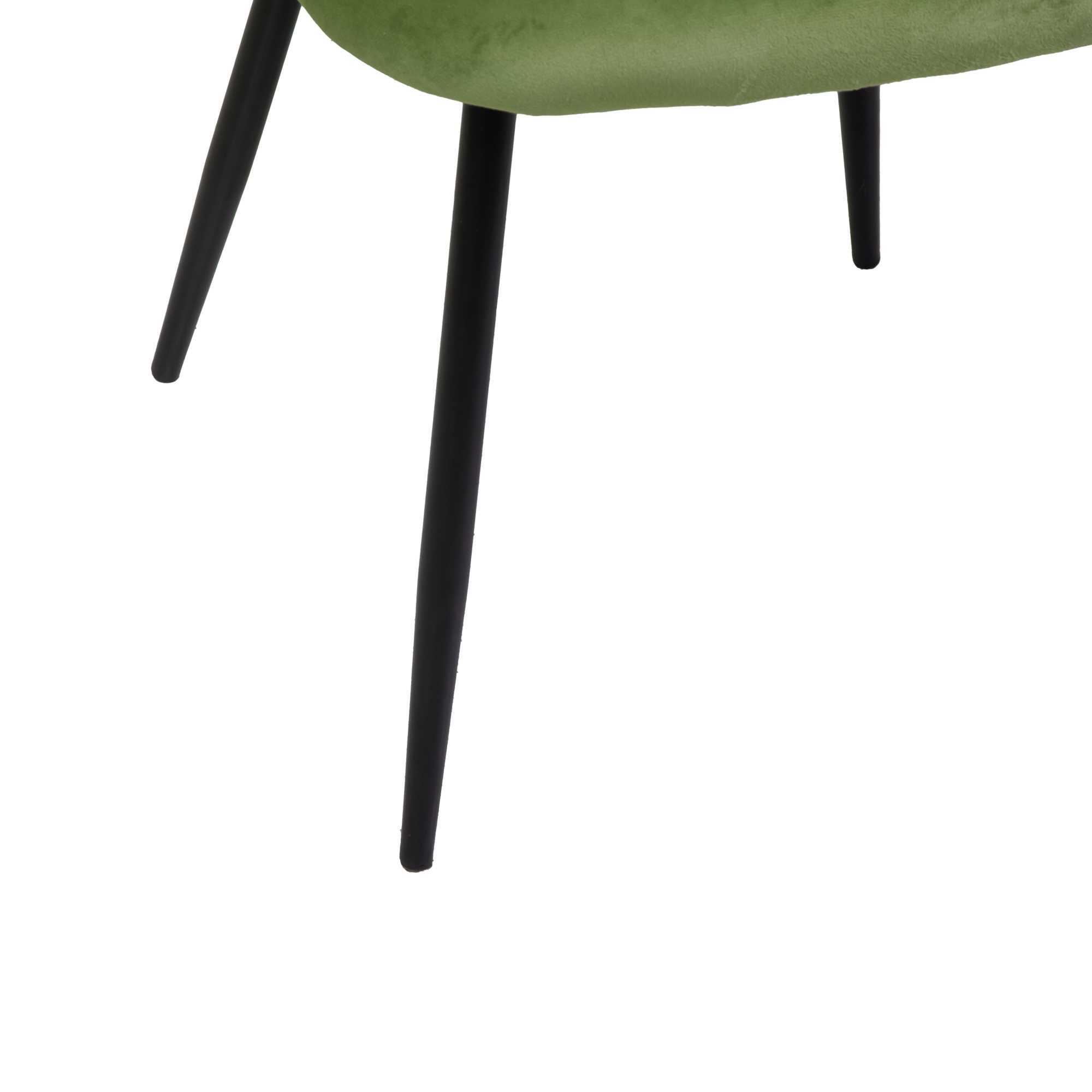 Poltrona Ruby Vacchetti in velluto verde con struttura nera cm56,5x54h81