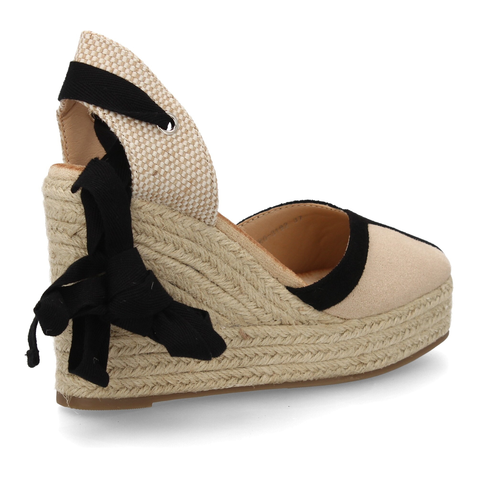 Alpargata de cuña alta de esparto con cintas