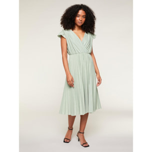 Motivi - Vestito midi lurex drappeggiato - Verde acqua