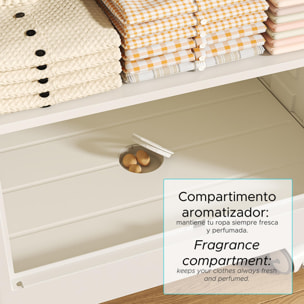 Armario plegable con Ruedas y 2 Compartimentos en color Blanco 100×46,5×96,5cm