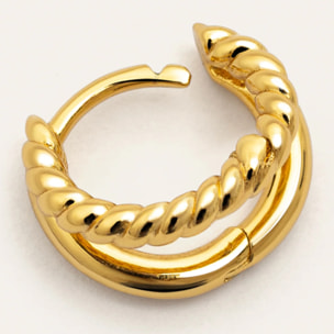 Pendiente Suelto Doble Tressia Baño Oro