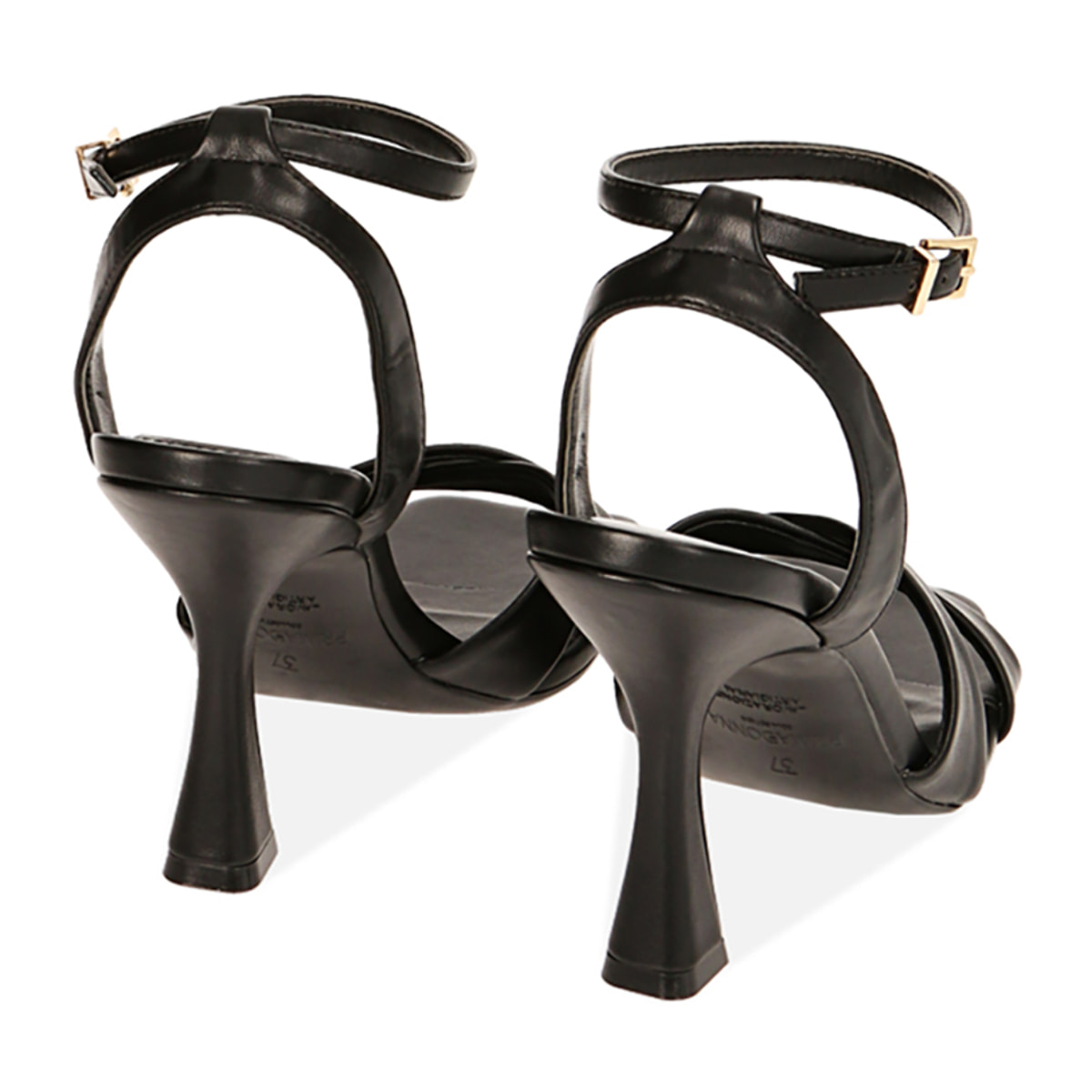 Sandalias negras, tacón de 9,5 cm