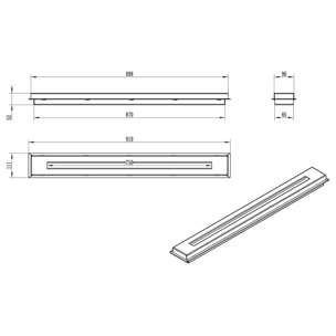 Bruciatore a bioetanolo per camino 1,7 L in acciaio inox 90x11xH5,3 cm