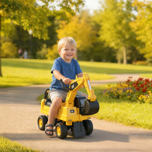 Trotteur porteur tractopelle CAT licence officielle excavateur jaune noir