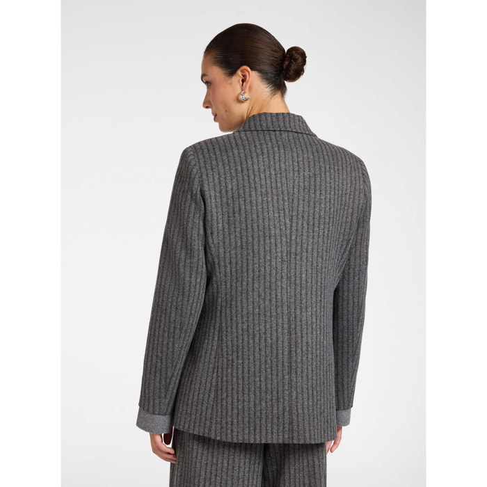Elena Mirò - Blazer jacquard de rayas - Gris