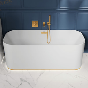 Support mural pour douchette avec raccordement Universal Showers rond or brossé