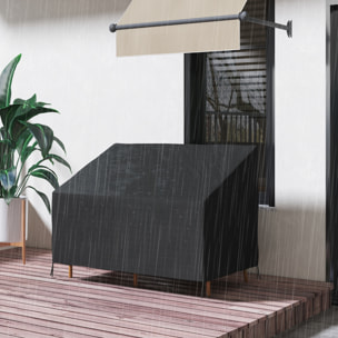 Housse de protection mobilier de jardin bâche étanche 140L x 84l x 56/94H cm oxford haute densité 600D noir