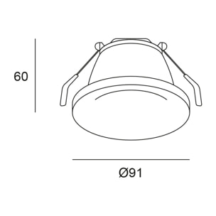 Forlight Mode - Foco LED Empotrable de Techo de 9 |1cm de Diámetro. Downlight Ojo de Buey LED 5.4W Blanco Cálido 3000K. Para Ag